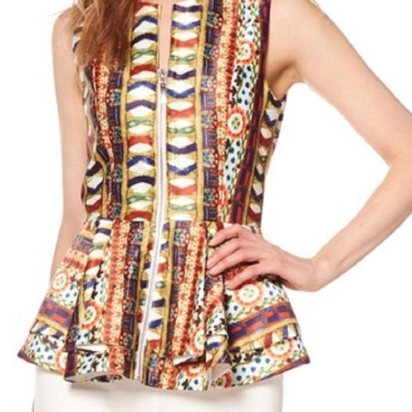 Gracia Printed Peplum Blouse - Picture 2 of 3